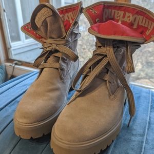 Timberland Carnaby Fold-down Womens Grey, Red Boots Size 7